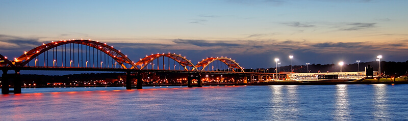 Centennial Bridge at dusk