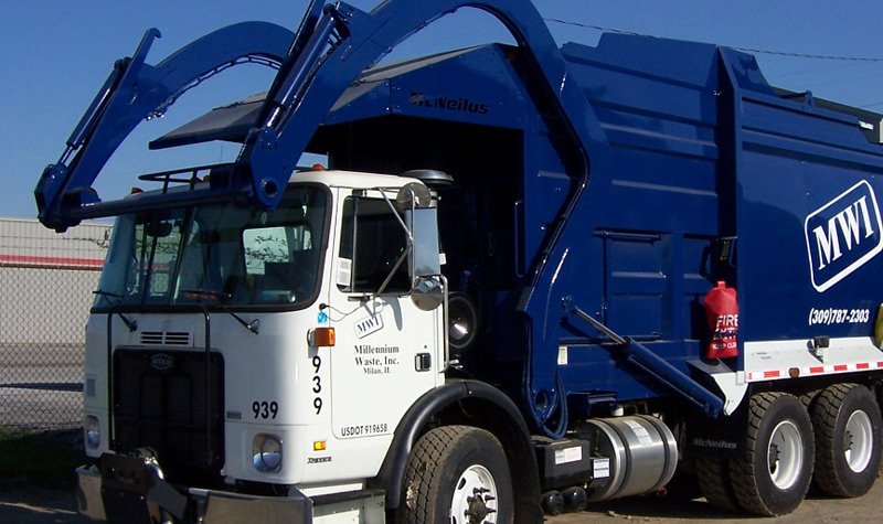 Photo of Millennium Waste garbage truck.